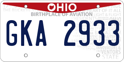 OH license plate GKA2933