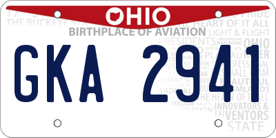 OH license plate GKA2941