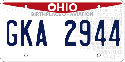 OH license plate GKA2944