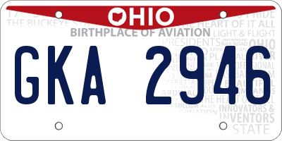 OH license plate GKA2946