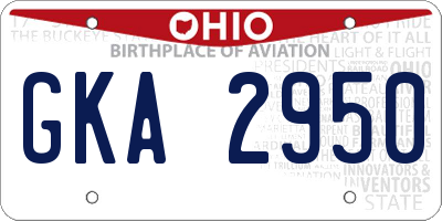 OH license plate GKA2950