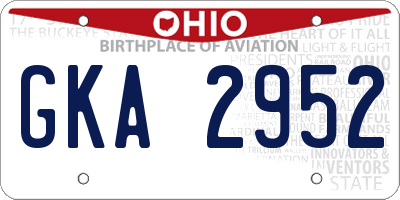 OH license plate GKA2952