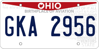 OH license plate GKA2956