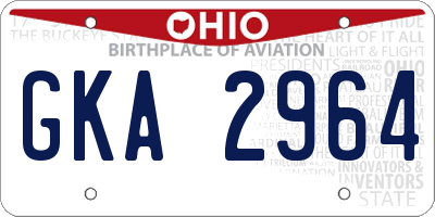 OH license plate GKA2964