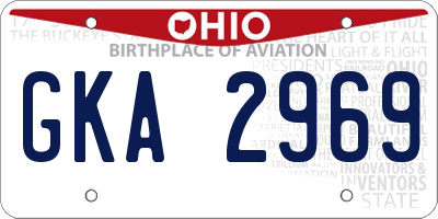 OH license plate GKA2969
