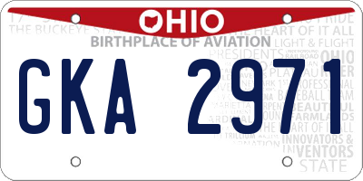 OH license plate GKA2971