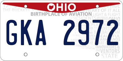 OH license plate GKA2972