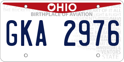 OH license plate GKA2976