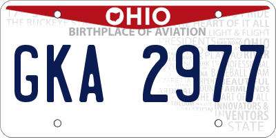 OH license plate GKA2977