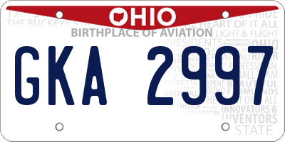 OH license plate GKA2997