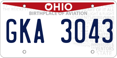 OH license plate GKA3043