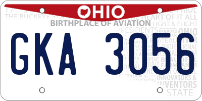 OH license plate GKA3056