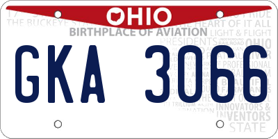 OH license plate GKA3066