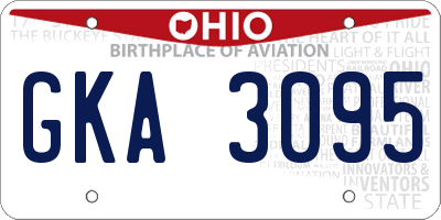 OH license plate GKA3095