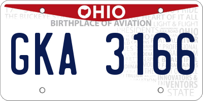 OH license plate GKA3166