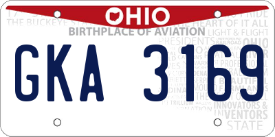OH license plate GKA3169