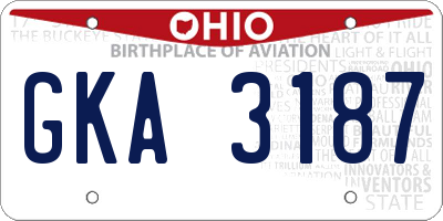 OH license plate GKA3187
