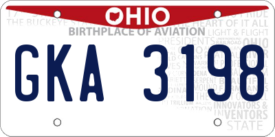 OH license plate GKA3198