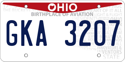 OH license plate GKA3207