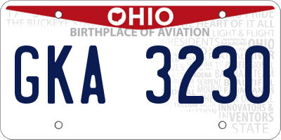 OH license plate GKA3230