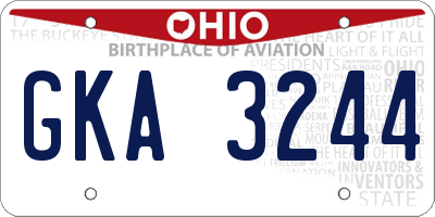 OH license plate GKA3244