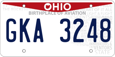 OH license plate GKA3248