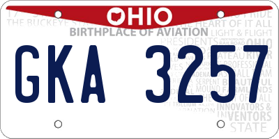 OH license plate GKA3257