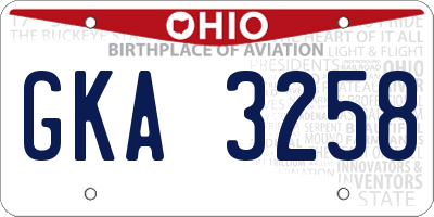 OH license plate GKA3258