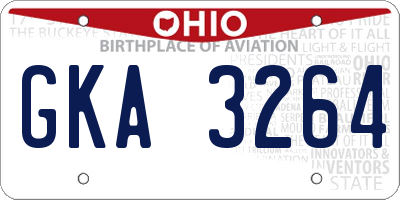 OH license plate GKA3264