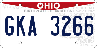 OH license plate GKA3266