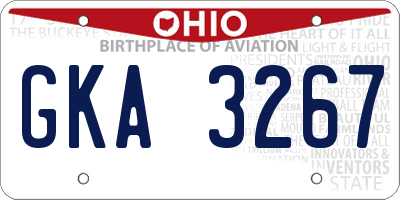 OH license plate GKA3267