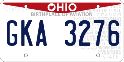 OH license plate GKA3276