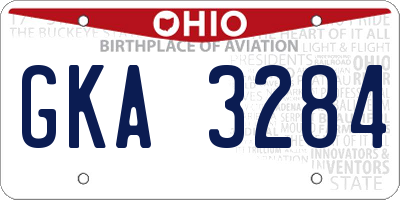 OH license plate GKA3284