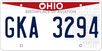 OH license plate GKA3294