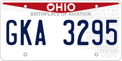 OH license plate GKA3295