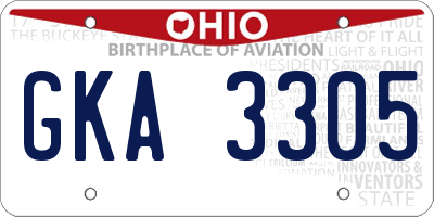 OH license plate GKA3305