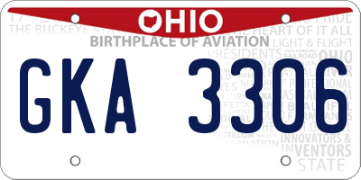 OH license plate GKA3306