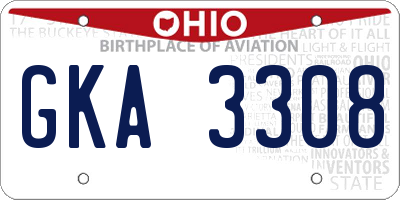 OH license plate GKA3308