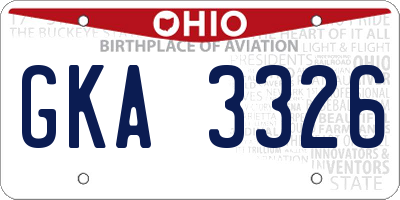 OH license plate GKA3326