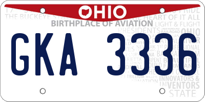 OH license plate GKA3336
