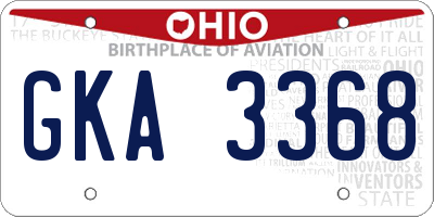 OH license plate GKA3368