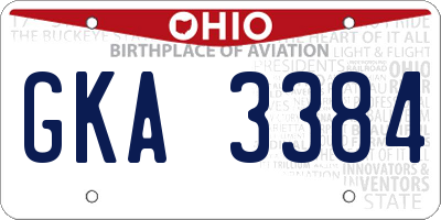 OH license plate GKA3384