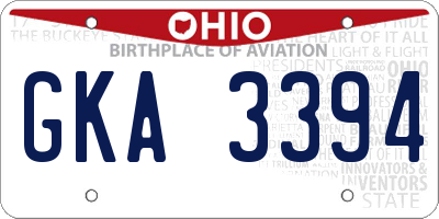 OH license plate GKA3394