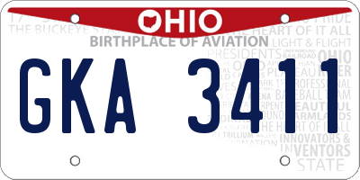 OH license plate GKA3411