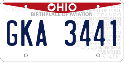 OH license plate GKA3441