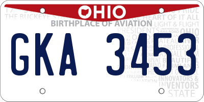 OH license plate GKA3453