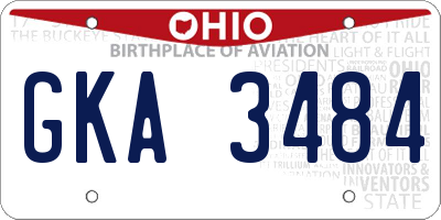 OH license plate GKA3484
