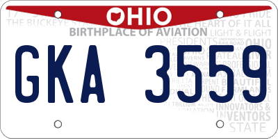 OH license plate GKA3559