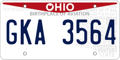 OH license plate GKA3564