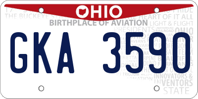 OH license plate GKA3590